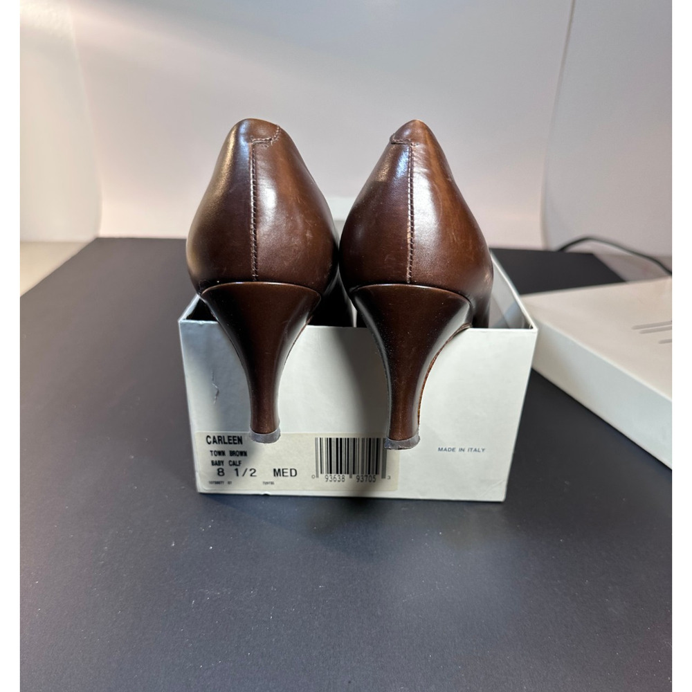 Nickels Carleen Pump 8.5 M Brown Leather Heels | Made in Italy Classic Vintage - Picture 7 of 9